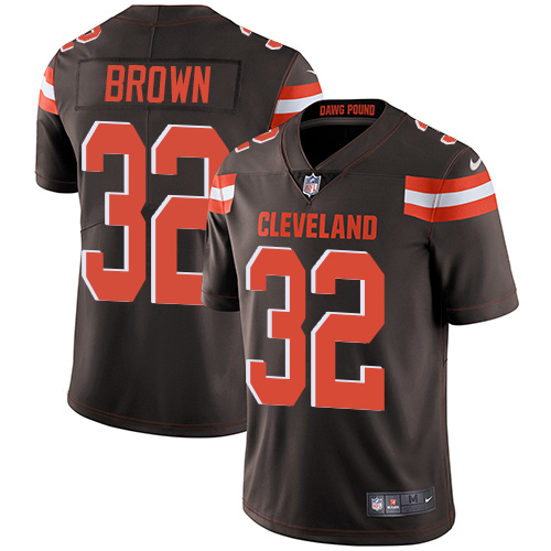 Nike Browns #32 Jim Brown Brown Team Color Men's Stitched NFL Vapor Untouchable Limited Jersey - Click Image to Close